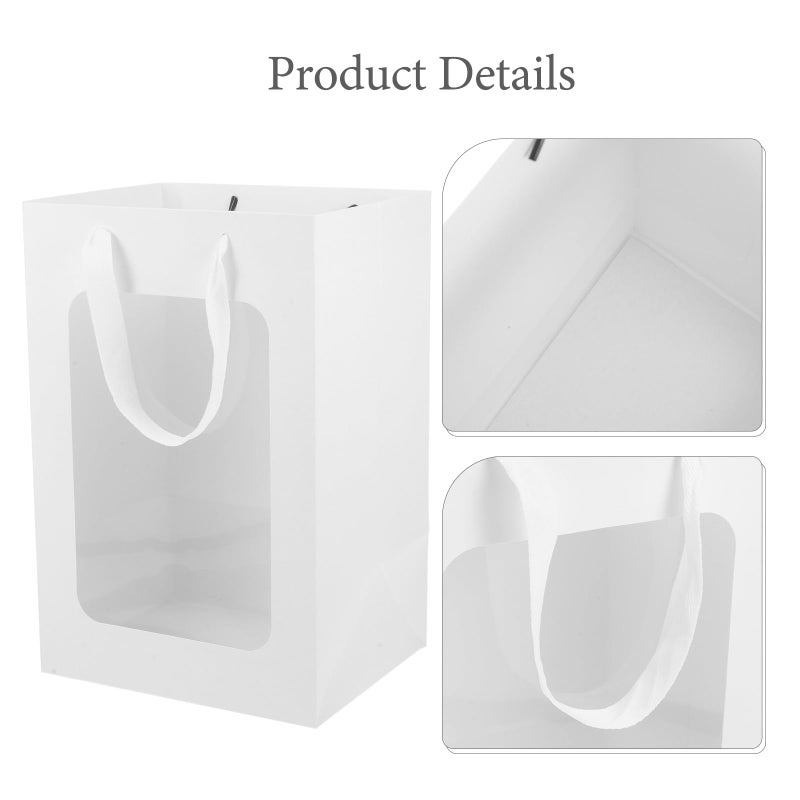 10Pcs White Window Bags 20x16x30cm Medium Gift Wrapping For Wedding Party Favors - Image 4