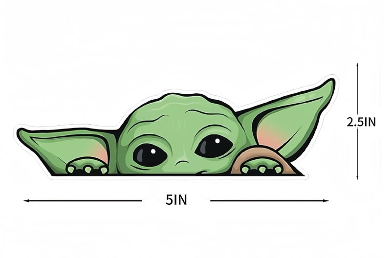 HST 2 Pack - Peeking Baby Yoda Vinyl Decal Sticker for Cars | Trucks | Vans | SUVs | Walls | Windows | Laptops | Notebooks | Cups | Bottles | Size: 5" x 2.5" | HS - Image 2