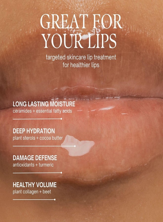 Fitglow Beauty | Night Lip Serum 10 Year Anniversary | Lip Sleeping Mask | Plant-Powered Natural Overnight Lip Mask Treatment | Hydrating Moisturizer for Dry Cracked Chapped Lips | 1 (12g Tube, Clear - Image 3
