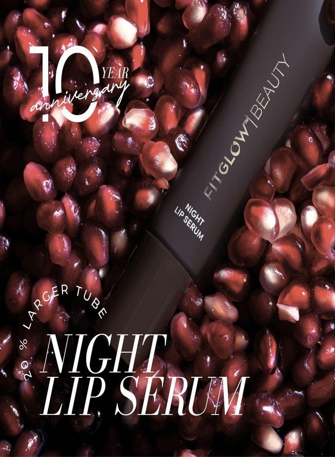 Fitglow Beauty | Night Lip Serum 10 Year Anniversary | Lip Sleeping Mask | Plant-Powered Natural Overnight Lip Mask Treatment | Hydrating Moisturizer for Dry Cracked Chapped Lips | 1 (12g Tube, Clear - Image 5