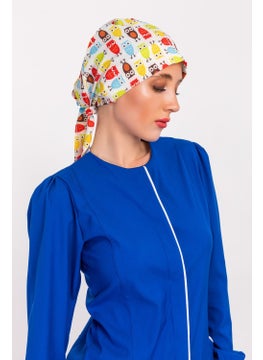 Nur Medikal Giyim Nur Medical Clothing Yellow Owl Patterned Hijab Nurse Doctor Bonnet  - Image 4