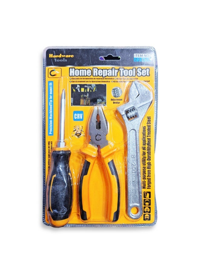 3 in 1 Professional Home Repair Tool Set, High Quality Adjustable Wrench, Precision Screwdriver, and Pliers, Ideal for Plumbing, Mechanical Work, and DIY Home Maintenance - Image 4
