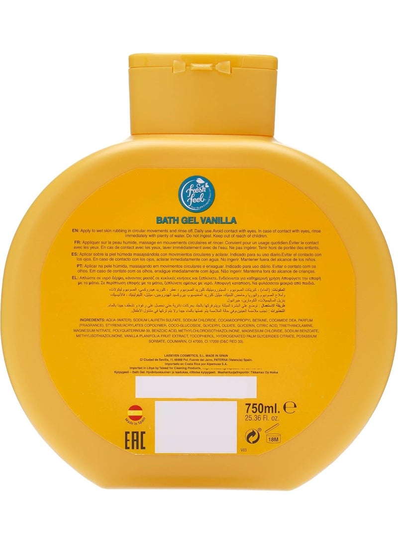 FRESH FEEL Vanilla Bath Gel 750 ML - Image 2