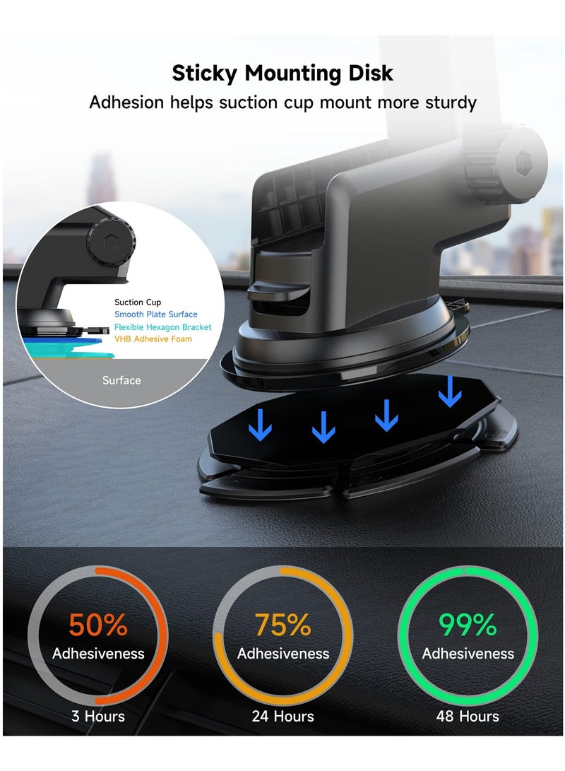 SYOSI Dashboard Pad Mounting Disk, 80mm Adhesive Suction Disc for Car Phone Mount Holder, Wireless Car Charger, GPS, Dash Cam - Image 3