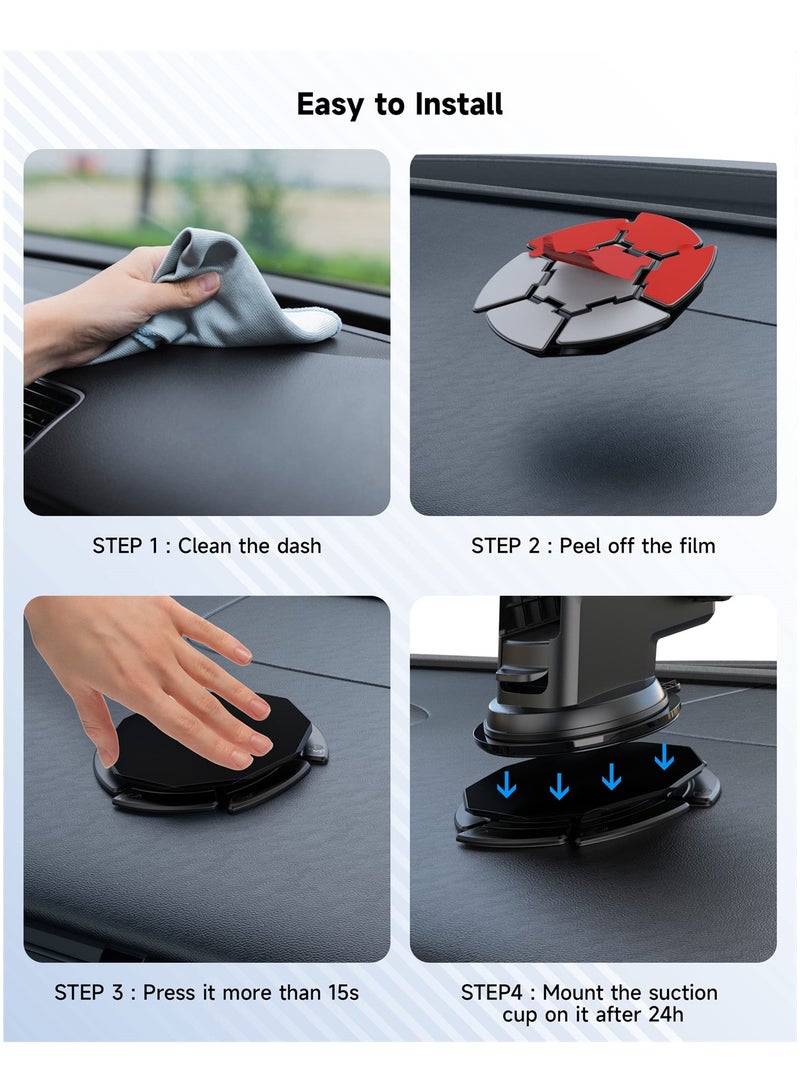 SYOSI Dashboard Pad Mounting Disk, 80mm Adhesive Suction Disc for Car Phone Mount Holder, Wireless Car Charger, GPS, Dash Cam - Image 4