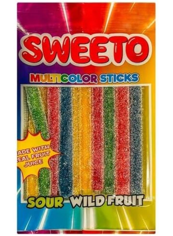 SWEETO  Multicolor Sticks  Sour Wild Fruit  80g - Image 2