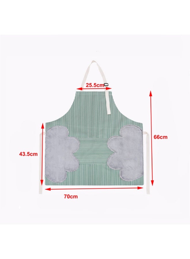 مريلة مقاومة للماء قابلة للتعديل مع جيوب لغسل الأطباق والطبخ واستخدام المطبخ. مرفق بمنشفة لمسح اليدين - Image 2