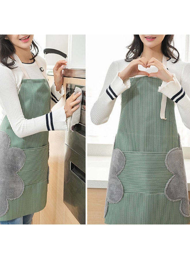 مريلة مقاومة للماء قابلة للتعديل مع جيوب لغسل الأطباق والطبخ واستخدام المطبخ. مرفق بمنشفة لمسح اليدين - Image 4