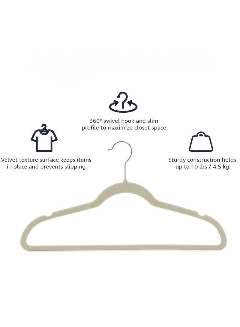 CityRiya-Long Velvet Hangers 100 Pack, Non-Slip Clothes Hangers, Suit Hangers, Robes Cloth Hanger, Heavy Duty Coat Hangers for Closet Organizer, Pants Hangers, Clothes Hanger for Robes, Coats, Pants & Dress - Image 4