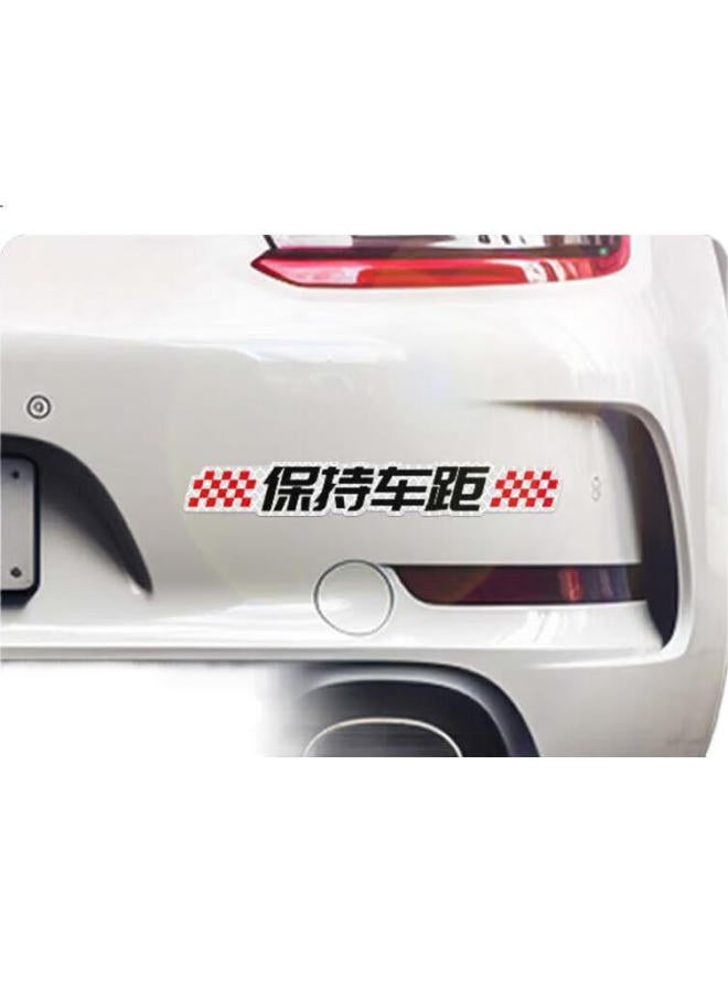 3M Reflective Sticker Warning Tape Sign Luminous Sticker For Electric Vehicles, Motorcycles, Cars, Scratch Cover, Diamond Grade, Maintain Distance - Red Checkered Pattern 25.3Cm*3.6Cm (1 Piece/Bag) - Image 2
