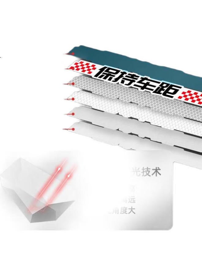 3M Reflective Sticker Warning Tape Sign Luminous Sticker For Electric Vehicles, Motorcycles, Cars, Scratch Cover, Diamond Grade, Maintain Distance - Red Checkered Pattern 25.3Cm*3.6Cm (1 Piece/Bag) - Image 3