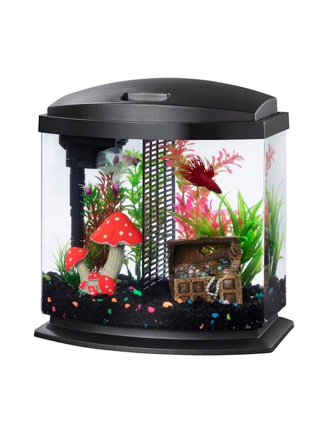Aqueon 00800198: Aquarium Kit Bettabow Led Blk 2.5G  - Image 1