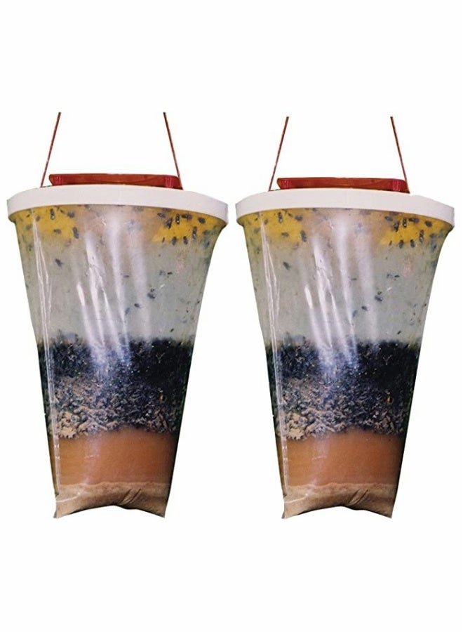 Generic Fly Catcher, 2 Pack FlyTrap Outdoor Hanging Disposable Ranch Fly Trap Catcher Bag with Fly Bait, Fly Killer Repellent for Outdoor Garden, Farm, Horse Barn  - Image 1