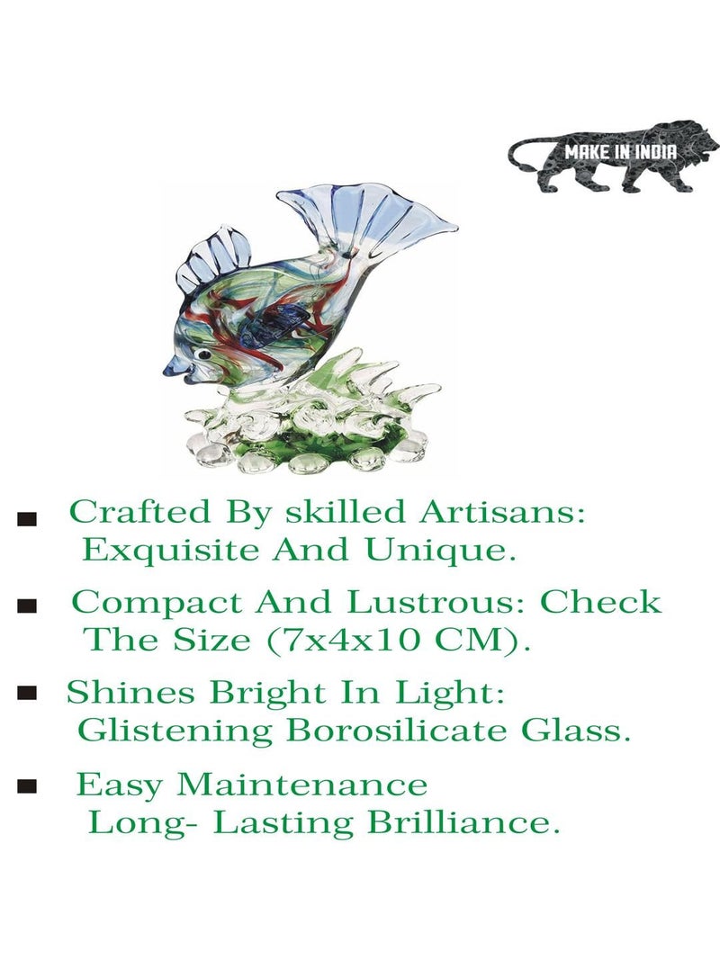 Somil Enjoying Fish Crystal Glass Decorative Gifting Showpiece, Multi, 7 X 4 X 10 Cm, Made By Hand from Expert Artisans - Image 5