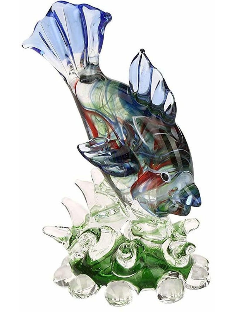 Somil Enjoying Fish Crystal Glass Decorative Gifting Showpiece, Multi, 7 X 4 X 10 Cm, Made By Hand from Expert Artisans - Image 3