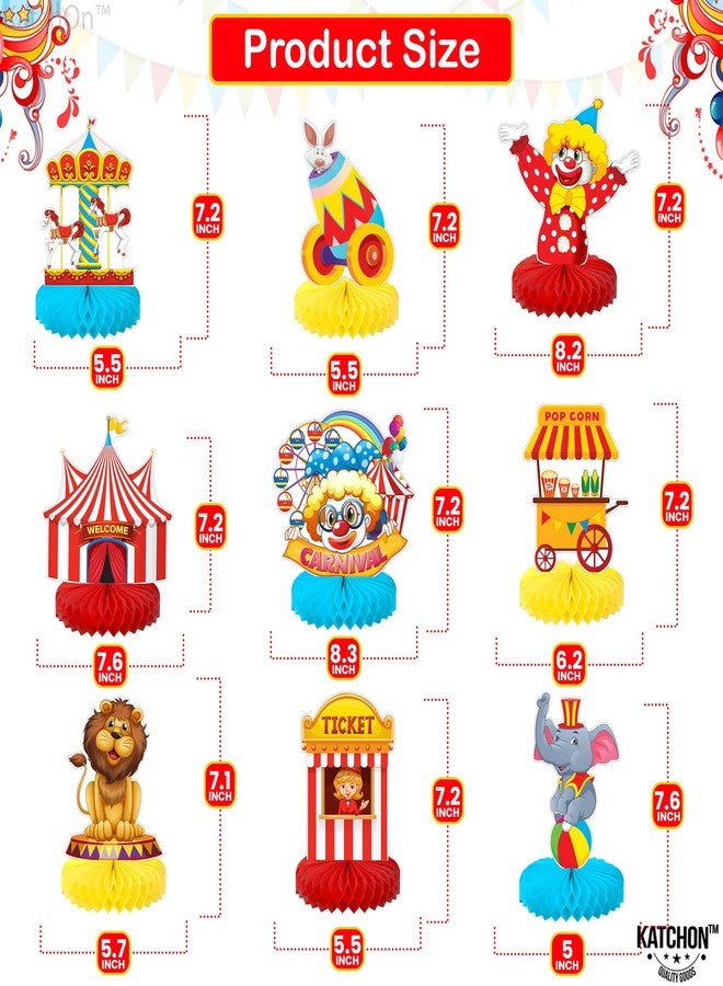 KatchOn, Carnival Centerpieces for Tables Decorations - Pack of 9 | Carnival Games, Carnival Theme Party Decorations | Carnival Themed Centerpieces | Carnival Decorations, Circus Theme Party Decorations - Image 2
