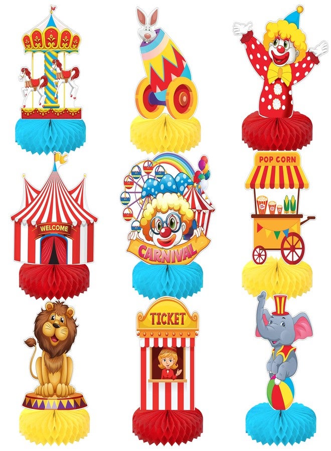 KatchOn, Carnival Centerpieces for Tables Decorations - Pack of 9 | Carnival Games, Carnival Theme Party Decorations | Carnival Themed Centerpieces | Carnival Decorations, Circus Theme Party Decorations - Image 1