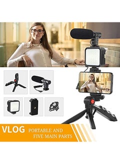 Plynox smartphone Vlogging Kit for Starter Video Recording the set with Fill Light Microphone Tripod Phone Clip  - Image 3