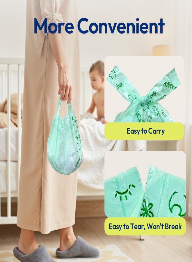 KeenEcho Disposable Diaper Bags with Handles 100 Count (4 Rolls), Unscented Leak-Proof Diaper Trash Bags & Sacks or Pet Waste Bag, Ocean Recycled Plastic, Green - Image 4