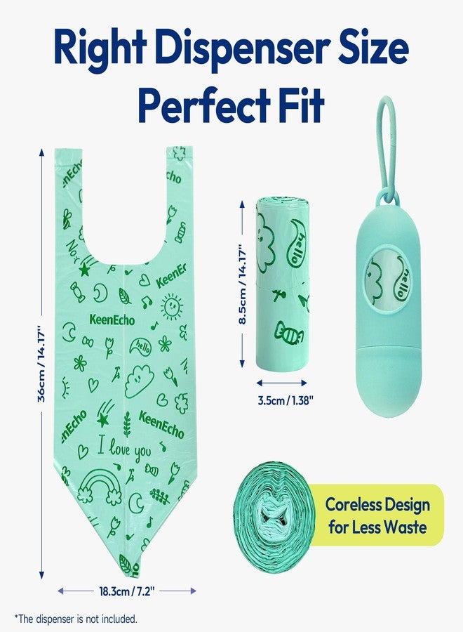 KeenEcho Disposable Diaper Bags with Handles 100 Count (4 Rolls), Unscented Leak-Proof Diaper Trash Bags & Sacks or Pet Waste Bag, Ocean Recycled Plastic, Green - Image 5