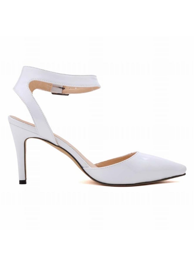 Loquat Pointed-toe patchwork hollow candy-colored stiletto high-heel sandals 8cm White  - Image 4