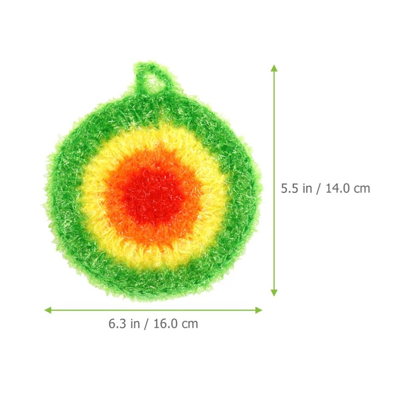 TOPPERFUN 5Pcs Dish Sponge Cleaning Scrubber, 6.3in Round Polyester Dishwashing Swedish Sponges Cloth, Non Scratch and Odorless, Reusable Foam Cleaning Cloths, Hangable Kitchen Housework Scouring Pad - Image 2