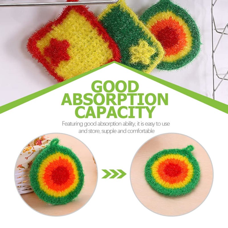 TOPPERFUN 5Pcs Dish Sponge Cleaning Scrubber, 6.3in Round Polyester Dishwashing Swedish Sponges Cloth, Non Scratch and Odorless, Reusable Foam Cleaning Cloths, Hangable Kitchen Housework Scouring Pad - Image 5