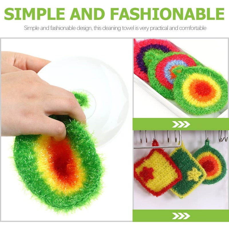 TOPPERFUN 5Pcs Dish Sponge Cleaning Scrubber, 6.3in Round Polyester Dishwashing Swedish Sponges Cloth, Non Scratch and Odorless, Reusable Foam Cleaning Cloths, Hangable Kitchen Housework Scouring Pad - Image 4