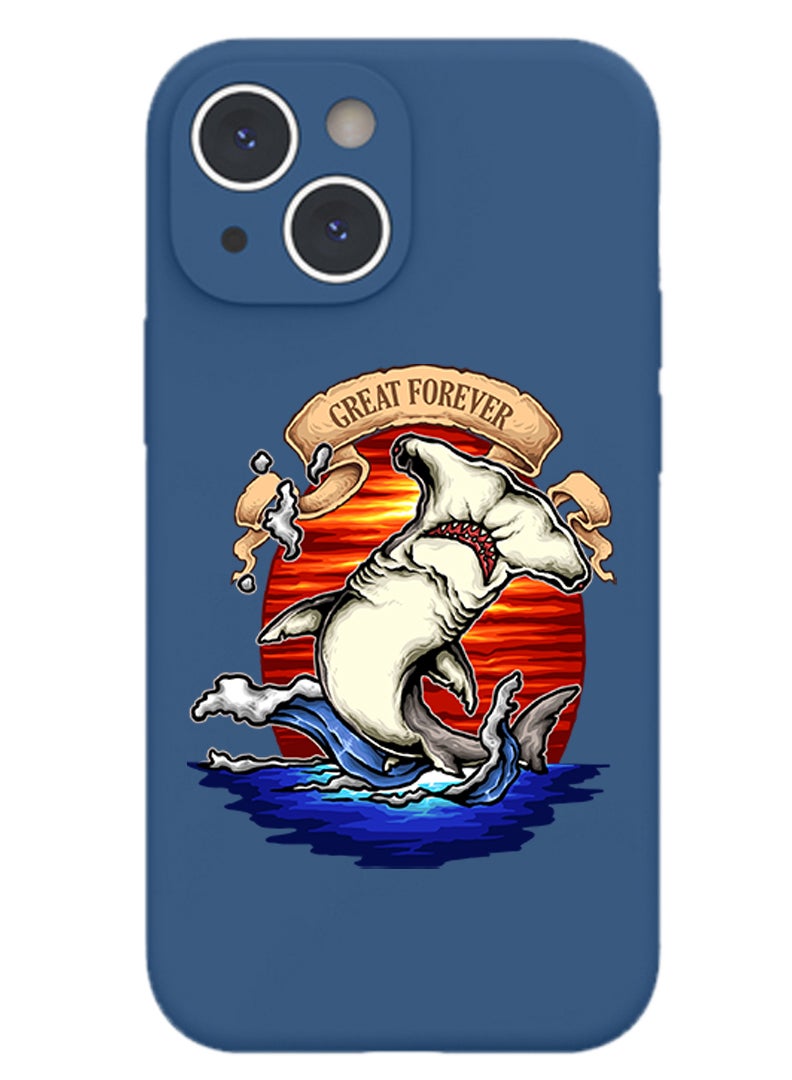 Theodor Protective Slim Fit Case Liquid Silicone Cover with Full Body Protection Anti-Scratch Shockproof Case For iPhone 13 Blue  - Great moments copy - Image 1