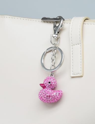 Moydolo Cute Crystal Rhinestone Animal Duck Car Key Chain Ring Charm Sparkling Duck Keychain Pendant For Women Girls Purse - Image 5