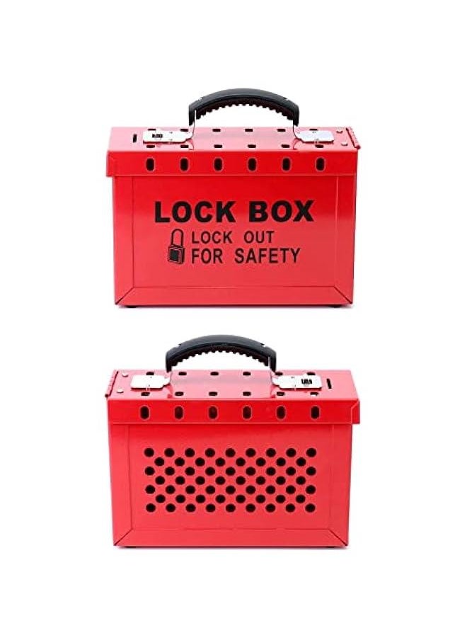 Arabest Lockout Tagout Box Kit, with 10 Keyed Loto Locks, Portable Group Lock Box - 12 Slots, for LOTO Station, Red  - Image 3