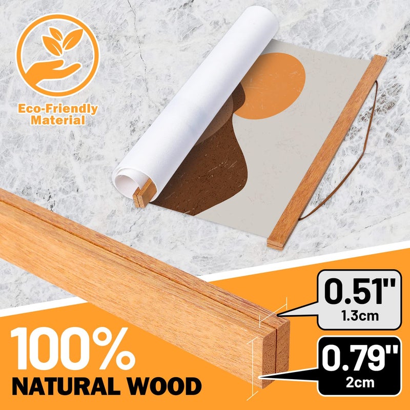 Benjia 14x22 14x20 Poster Frame, Magnetic Wood Wooden Frame Frames for Photo Picture Canvas Artwork Wall Hanging (1 Pack, 14") - Image 3