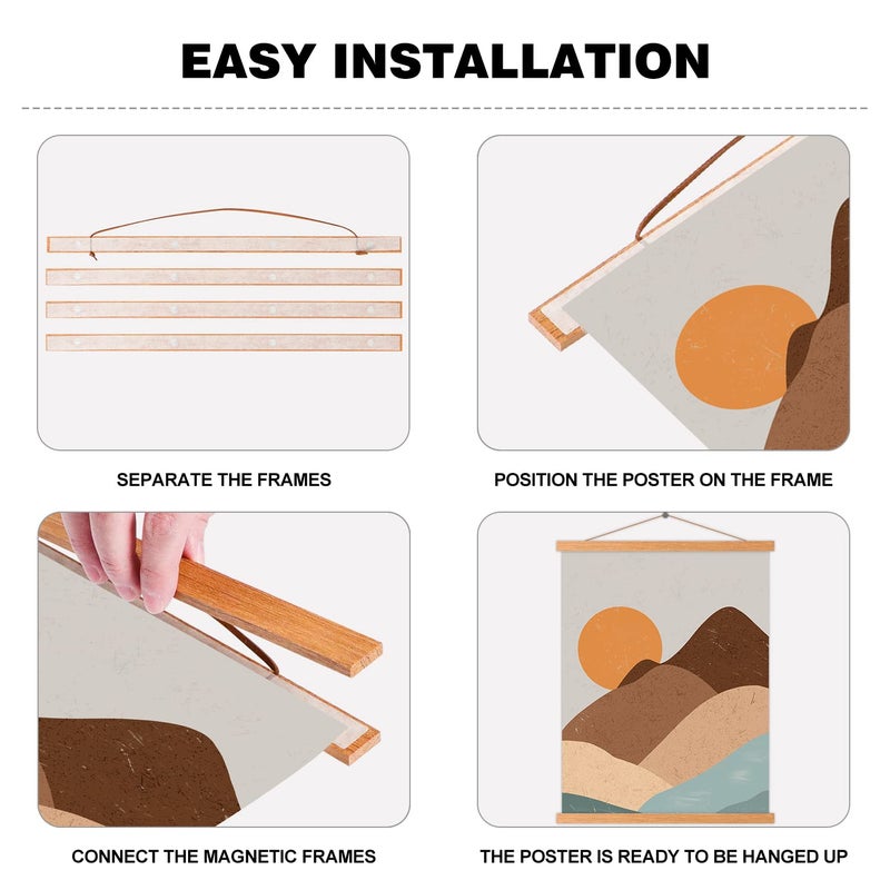 Benjia 14x22 14x20 Poster Frame, Magnetic Wood Wooden Frame Frames for Photo Picture Canvas Artwork Wall Hanging (1 Pack, 14") - Image 5