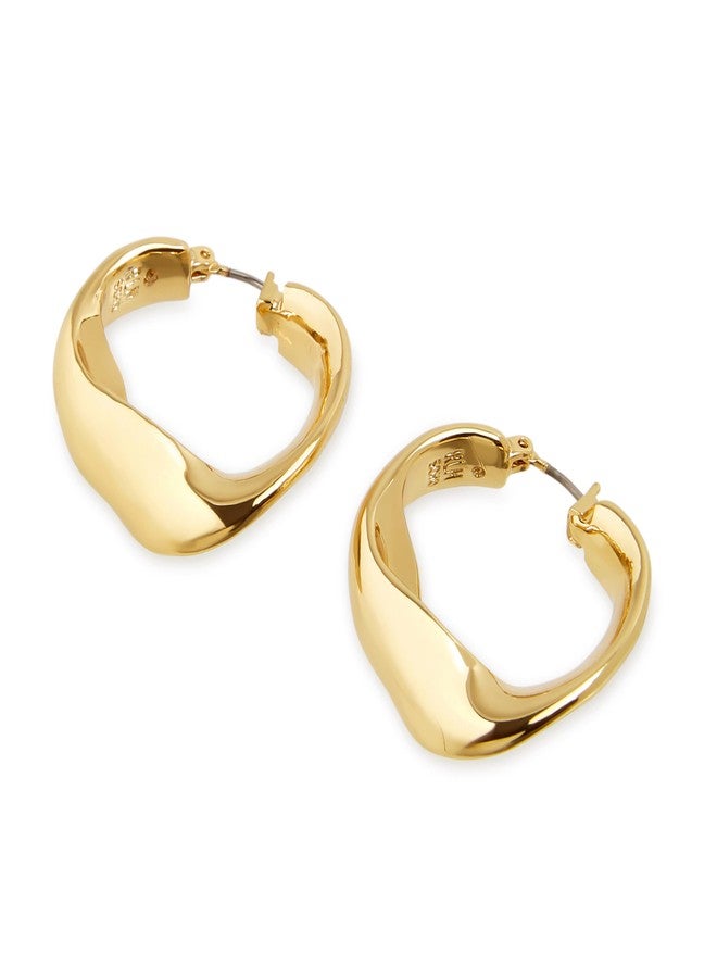 Robert Lee Morris Soho Women's Sculpted Medium Hoop Earrings - Image 3