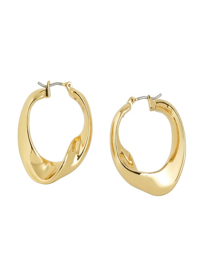 Robert Lee Morris Soho Women's Sculpted Medium Hoop Earrings - Image 2