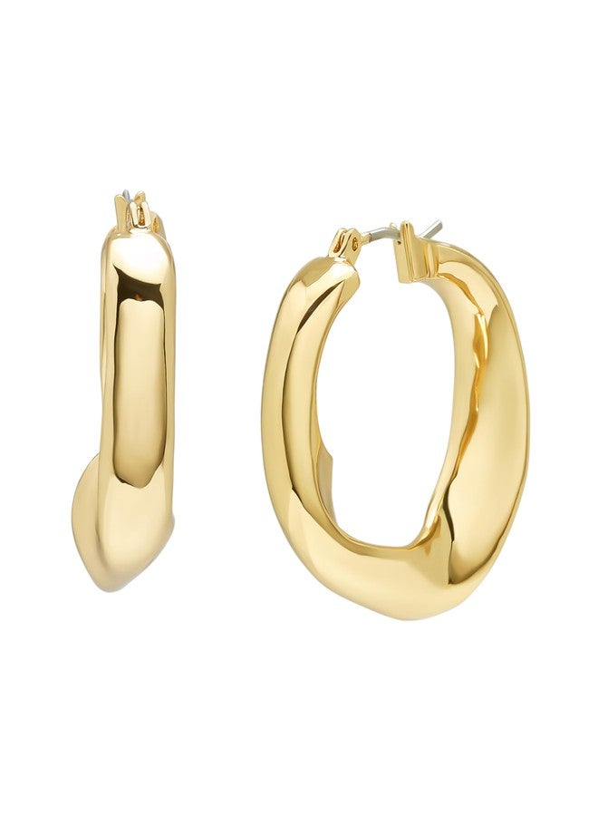 Robert Lee Morris Soho Women's Sculpted Medium Hoop Earrings - Image 1