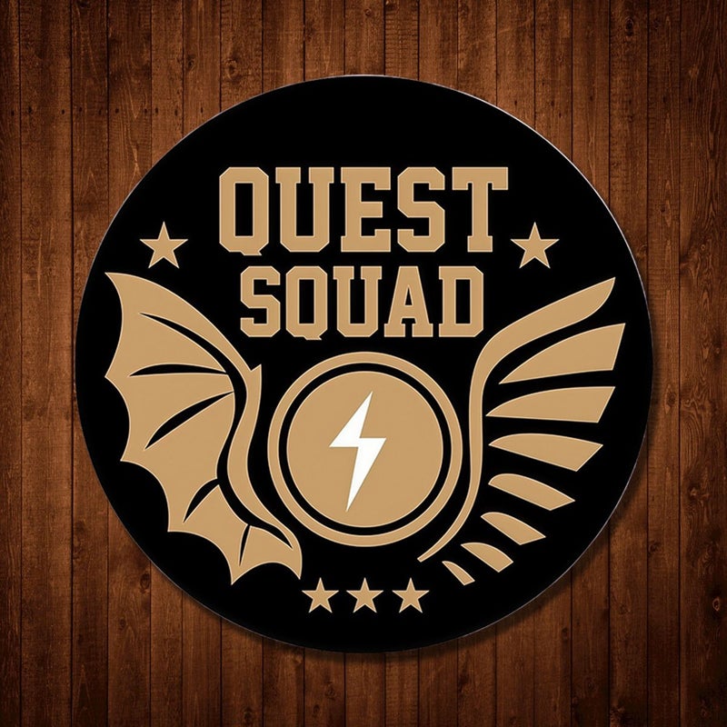3 Inch Multicolor Quest Squad PVC Sticker Retro Fantasy Decal Scratch Resistant for Laptop Water Bottle - Image 1
