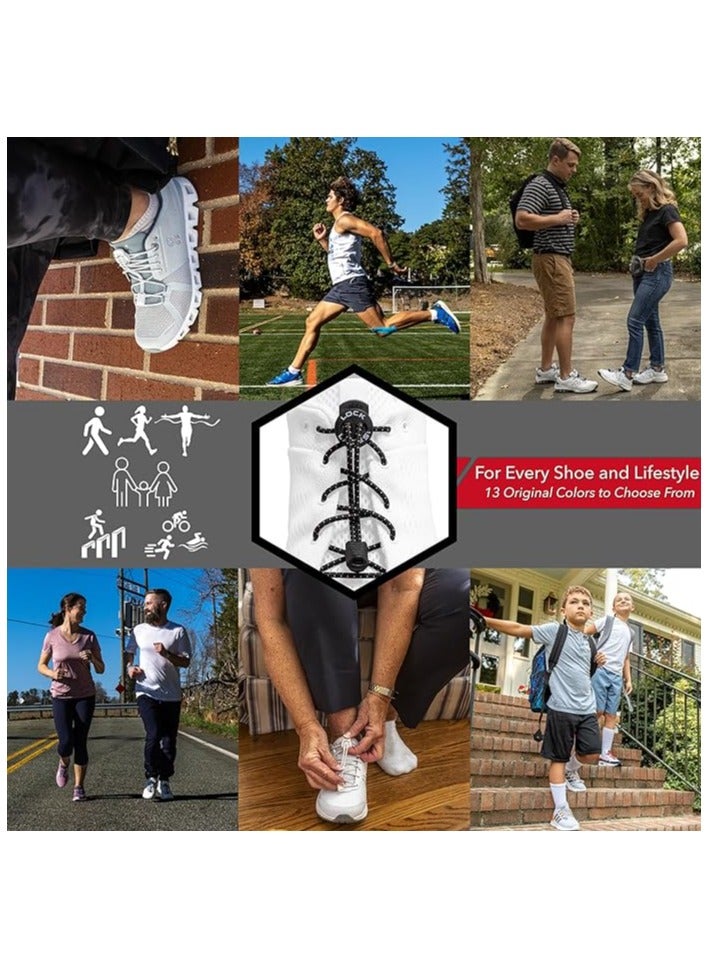 LOCK LACES Shoe Laces, Elastic No Tie Shoe Laces, Black color One Size Fits All, for Kids and Adults, Elastic No Tie Shoe Laces - Image 2