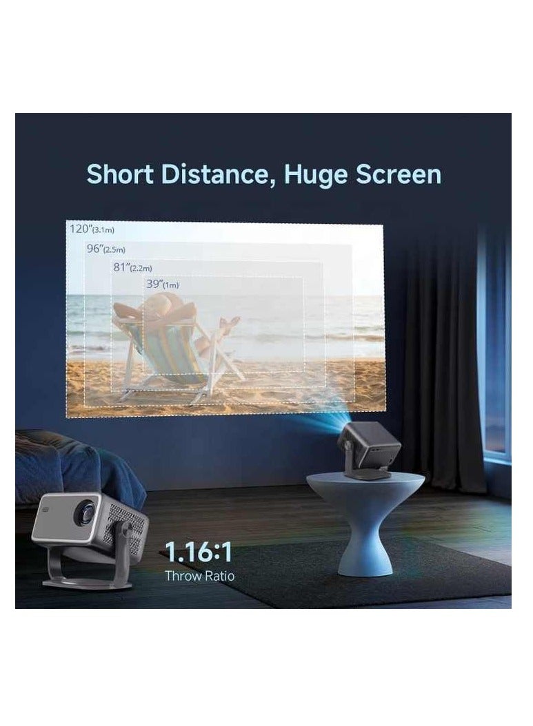 Mini Portable LED LCD Android Smart Projector Full HD 1080P & 4K Keystone Correction for Home Theater & Cinema Beamer 390 ANSI WIFI Bluetooth HDMI USB