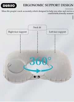 DUNISO Inflatable U-shaped Pillow,Inflatable Travel Pillow,Press the Automatic Inflatable Pillow, Ergonomic Design to Alleviate Sleep and Neck Fatigue, Portable Stowable Press Inflatable Neck Pillow for Airplanes, Cars, Travel, Office  - Image 4