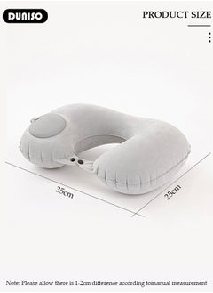 DUNISO Inflatable U-shaped Pillow,Inflatable Travel Pillow,Press the Automatic Inflatable Pillow, Ergonomic Design to Alleviate Sleep and Neck Fatigue, Portable Stowable Press Inflatable Neck Pillow for Airplanes, Cars, Travel, Office  - Image 2