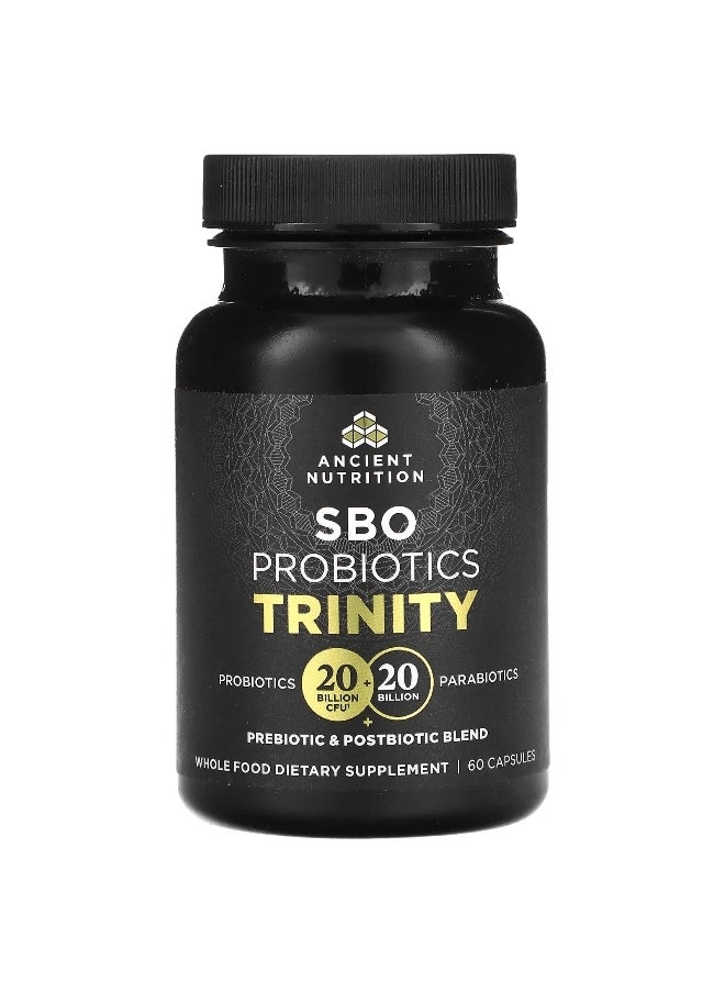 Ancient Nutrition - Ancient Nutrition, SBO Probiotics Trinity, 60 Capsules - Image 1