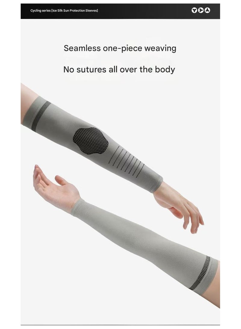 Goolsky Unisex Summer Ice Silk UV Protection Arm Sleeves – Seamless Quick-Dry Moisture-Wicking Cycling Camping Hiking Sports Sleeves  - Image 3