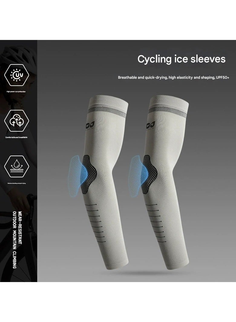 Goolsky Unisex Summer Ice Silk UV Protection Arm Sleeves – Seamless Quick-Dry Moisture-Wicking Cycling Camping Hiking Sports Sleeves  - Image 5