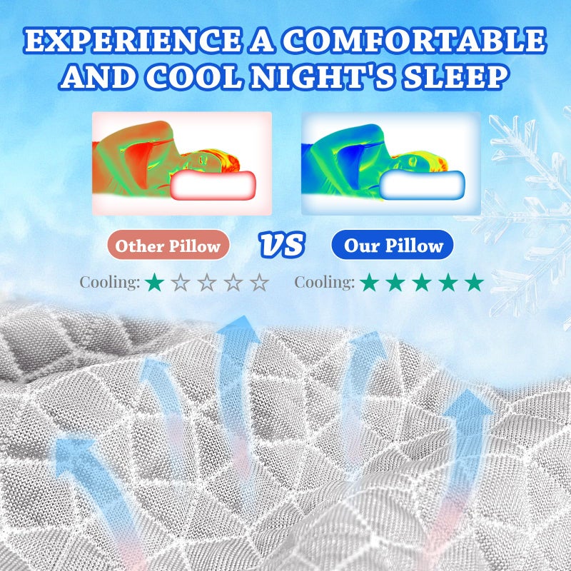 HARBOREST Cooling Cube Pillow - Side Sleeper Pillow for Neck and Shoulder Pain  Memory Foam Pillow Cube Pro with Adjustable Firmness 12""x12""x5""  Grey - Image 3