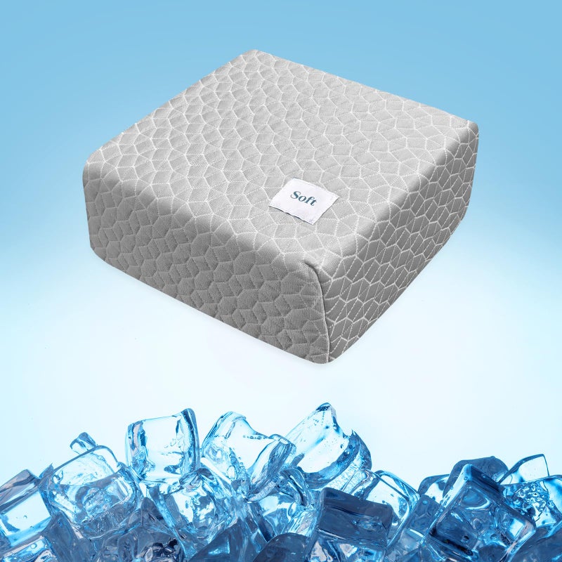 HARBOREST Cooling Cube Pillow - Side Sleeper Pillow for Neck and Shoulder Pain  Memory Foam Pillow Cube Pro with Adjustable Firmness 12""x12""x5""  Grey - Image 1