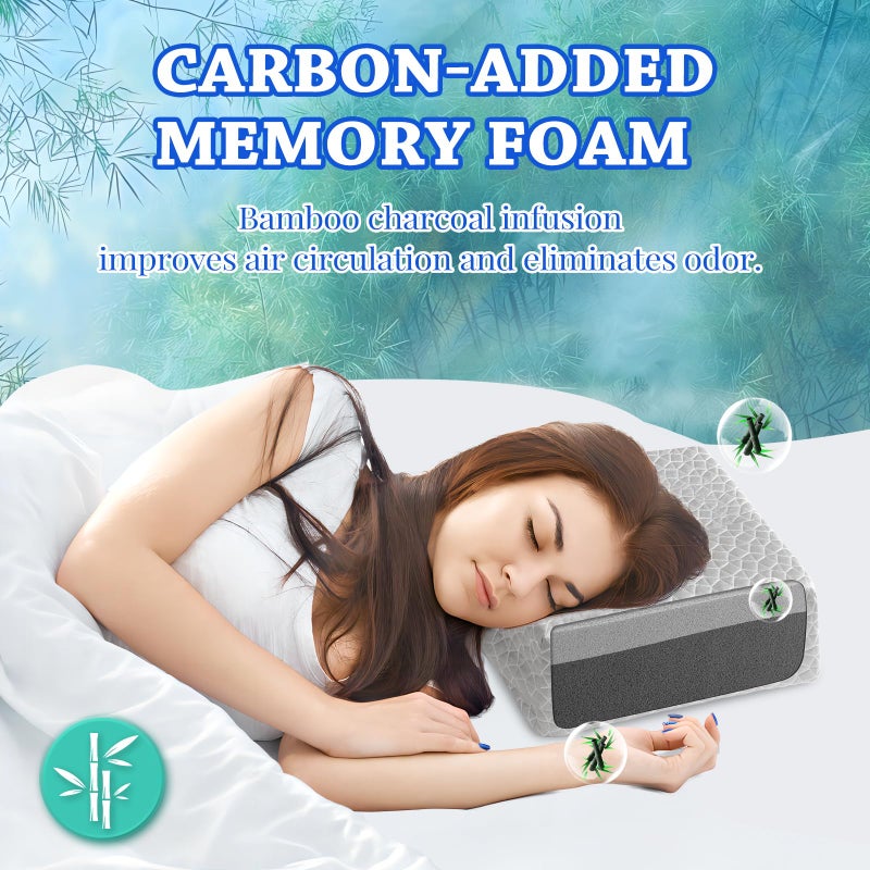HARBOREST Cooling Cube Pillow - Side Sleeper Pillow for Neck and Shoulder Pain  Memory Foam Pillow Cube Pro with Adjustable Firmness 12""x12""x5""  Grey - Image 5