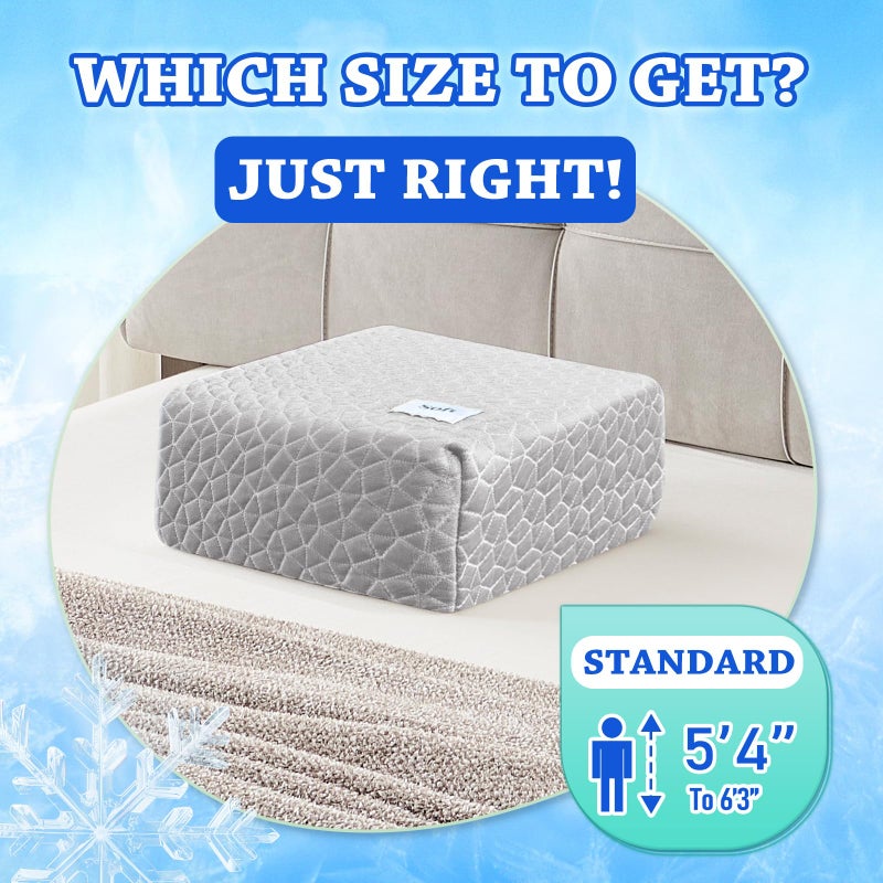 HARBOREST Cooling Cube Pillow - Side Sleeper Pillow for Neck and Shoulder Pain  Memory Foam Pillow Cube Pro with Adjustable Firmness 12""x12""x5""  Grey - Image 2