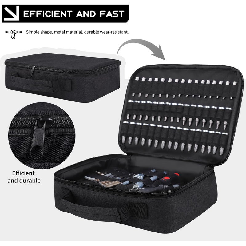 LOTCAIN 138 Hole Portable Socket Organizer, Drill Bit Organizer Drill Bit Holder Bit Pouch 1/4-Inch, 3/8-Inch, 1/2-Inch,Screwdriver Bit Organizer Drive Bit Adapter Storage Drill Bit Case Only - Image 2