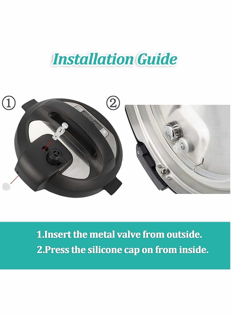 Captaintech Steam Release Handle Original Float Valve Replacement Parts Universal Pressure Valve For Instant Pot With 3 Silicone Caps Gaskets For Instant Ultra 3 6 8 Qt For Electric Pressure Cooker - Image 4